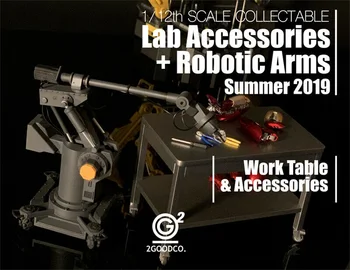 1/12 Ölçekli Tahsil Lab Aksesuarları Robotik Arms çalışma Masası İçin 6 