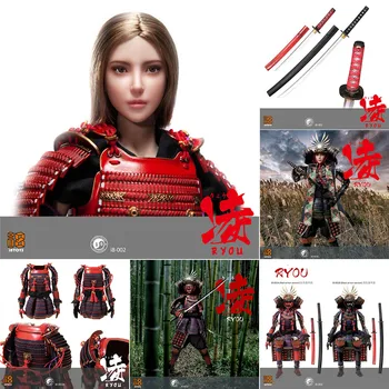  1/6 Tahsil Japon Samurai İ8-002 Ryou Kadın Savaşçı 2.0 Action Figure Kırmızı/Siyah Zırh Sürüm Modeli Hayranları için Hediyeler