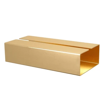  1 Adet Altın Doku Kutusu Kapağı Basit Metal Kağıt Havlu Kutuları Yemek Masası Peçete Tutucu Ev Oturma Odası Masaüstü