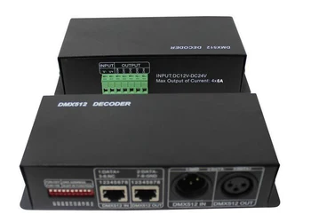  10 adet / grup 4CH DC12-24V RGBW DMX 512 Dekoder led kontrol, RGB LED DMX512 dekoder 4 Kanal * 8A, 384 W / 768 W, ücretsiz kargo