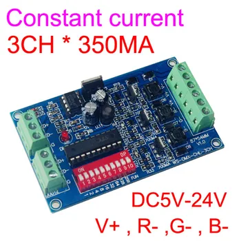  10 parça ücretsiz kargo sabit akım 3 kanal 350MA DMX512 RGB kontrolör Ortak anot 3CH DMX512 dekoder DC5-24V giriş
