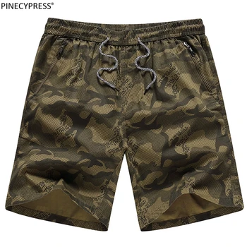  100 % Pamuk Adam Şort Moda Kamuflaj Fermuar Cepler Askeri Ordu Gevşek Erkek Plaj Düz Rahat Erkekler Kargo Kısa Pantolon
