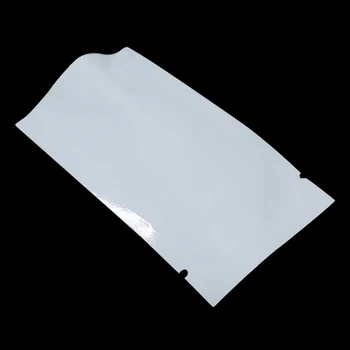  12*18 cm Beyaz Kaplama ısı yapışmalı alüminyum plastik paket çantası, Üst Açık Alüminize Mylar Folyo vakum poşeti Gıda Kahve Depolama