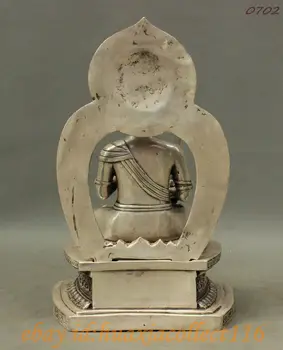  12 Halk Çin Gümüş 8 Uğurlu Sembol Akashagarbha Buda Lotus Koltuk Heykeli Heykel Tıp bakır Dekorasyon gerçek Pirinç