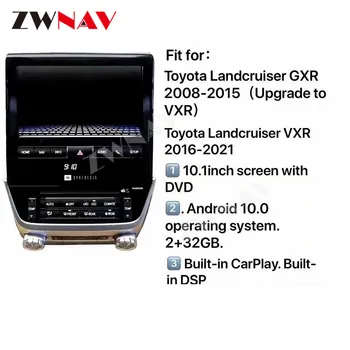  128G Carplay Toyota Land Cruiser Için VXR 2016 2017 2018 2019 2020 2021 Android Multimedya Stereo Çalar Radyo GPS Navi Kafa Ünitesi