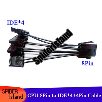  20 adet / / grup Yeni Yüksek Kaliteli CPU 8pin 4PİN IDE Kablosu adaptörü 10 CM 18AWG Siyah renk
