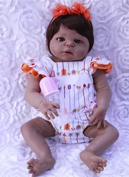  2018 Reborn Bebekler Gerçekçi Tam Silikon Vinil Bebek Bebekler kız manyetik emzik ıle Hayat Bebe Toddler Bebek Reborns menina