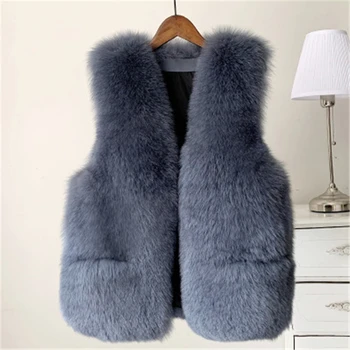  2020 Yeni Kış Faux fox Kürk Palto kadın Kürk Yelek Ince Sıcak Kadın Giyim Dip Lady Trendy Kısa Kore Ceketler N839