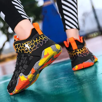  2021 moda çift basketbol ayakkabıları yüksek top şok emme hafif spor ayakkabı erkek nefes açık spor ayakkabı