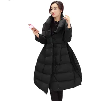  2021 YENİ Bayan Ceket Kış Aşağı Ceketler Kadın Siyah Uzun Ceket Silm Kalın Sıcak Parkas Giyim kadın Giyim Kar Mont