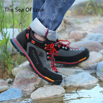  2022 erkek yürüyüş ayakkabıları Tırmanma Ayakkabı Anti-çarpışma İçin Moda Açık Rahat Dantel-up Sneakers