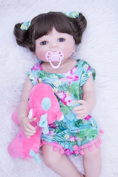  22 inç Tam Silikon Yeniden Doğmuş Kız Bebek oyuncak bebekler Gerçekçi modelleme Yürümeye Başlayan Bebekler Bebekler Prenses bebe bebek Oyun Evi Oyuncak