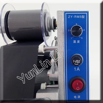  220 V / 110 V Tarih kodlama makinesi renk sıcak baskı makinesi ısı şerit yazıcı film çantası tarih yazıcı ZY-RM5-C