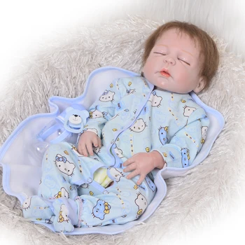  23 inç 57 cm Tam Vücut Silikon Reborn Gerçekçi Koleksiyon Doll Reborn Bebek simülasyon yatmadan bebe Oyuncaklar toddlers için satış