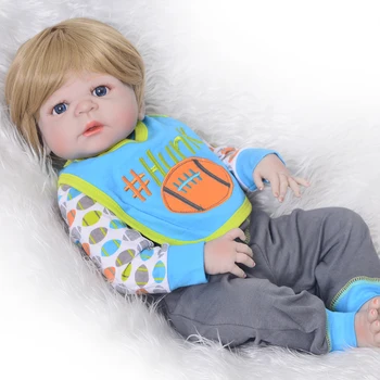  23 İnç Boneca bebes reborn boy Tam Vücut Silikon Vinil Reborn Bebekler Bebekler 57 cm Gerçekçi Yenidoğan Bebekler Çocuk oyuncakları hediye