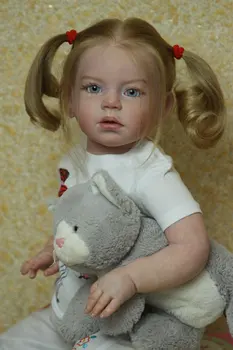  25 inç Bebe Reborn ISABELLA Bebek Kiti Toddler Prenses Kız Yumuşak Dokunmatik Bitmemiş Bebek Parçaları Yeniden Doğmuş Bebek oyuncak bebekler Çocuklar için