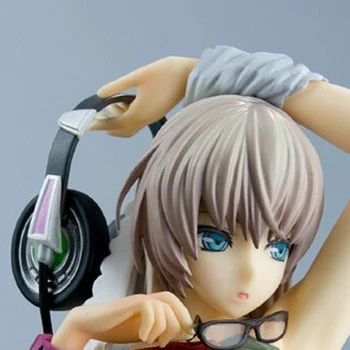  27 cm Anime GAMER kız Action Figure PVC Mavi Gözler Kulaklık Gözlük Ayna Kabine Oturma Duruş Stocking Koleksiyon Model Oyuncak
