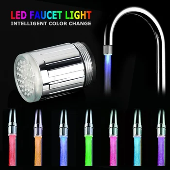  3 Renk LED Sıcaklık Duyarlı ışık-up Musluk mutfak Banyo Glow Su Tasarrufu Musluk havalandırıcı Dokunun Meme Duş