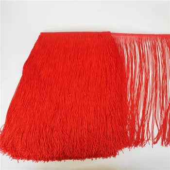  5 yards / lot Uzun Kırmızı Dantel Fringe Trim Püskül Fringe Kırpma İçin DIY Latin Elbise Sahne Giysi Aksesuarları 50 CM Geniş Dantel Şerit