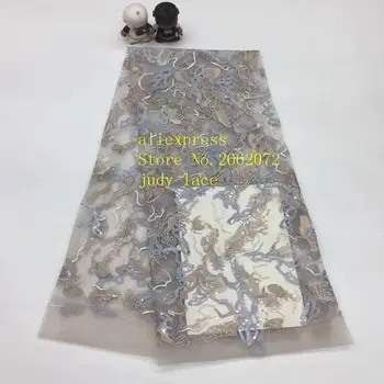  5 yards / çanta 4 renk nakış pullu sanat düzensiz desen dantel kumaş gelinlik moda sahne XX17 için kullanılan#
