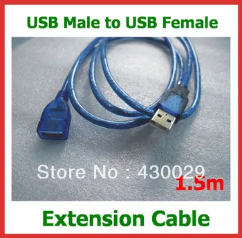  50 adet Yüksek Kalite USB Erkek USB Kadın Uzatma Kablosu 1.5 M Ücretsiz Kargo