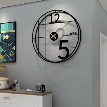  50 cm İskandinav Saatler basit duvar saati oturma odası ev dekorasyon duvar izle moda ışık sanat yaratıcı saat duvar duvar saati