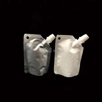  500 adet 50 ml Beyaz Plastik Alüminyum Folyo Doypack Sıvı Stand Up Saklama Çantası Ambalaj Çanta İle Yan Emzik