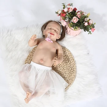  55 cm Reborn Kız Yumuşak Vücut Sevimli Gülen Yenidoğan Kız Bebek Gibi Gerçek Bebek Tam Silikon kolay Temiz Gerçekçi Oyuncak Hediye