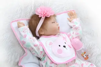  55 cm yumuşak Vücut Silikon Reborn Kız Bebek Bebek Oyuncak 22 inç Gerçekçi Yeni doğan Prenses Bebekler Bebek Moda Çocuk Çocuk Brinquedos