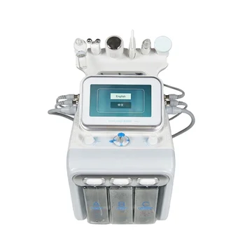  6 İn 1 yüz güzellik cihazı küçük kabarcık H2O2 Yüz Cilt Bakımı SPA Güzellik Oksijen Tedavisi küçük kabarcıklar peel temizleme ultrasonik RF