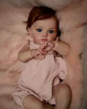  60 CM 3D Cilt Görünür Damarlar Reborn Bebek Kız Bitmiş Tutti Bez Vücut Oyuncak Yumuşak Silikon Prenses Toddler Alive Bebe
