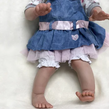  60 CM Reborn Bebek Bebek Yenidoğan Kız Bebek Gerçekçi Gerçek Yumuşak Dokunmatik ile El-Köklü Saç Yüksek Kalite El Yapımı Sanat Bebek