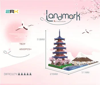  6500 ADET Yeni DIY Fuji Dağı Model Seti Yapı Taşı Montaj Dokuz Katlı Pagoda Oyuncaklar çocuk doğum günü hediyesi Erkek Kız