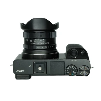  7 zanaatkarlar 7.5 mm F/2.8 Geniş Açı Balıkgözü Lens 180 Derece Çok kaplamalı Kameralar için