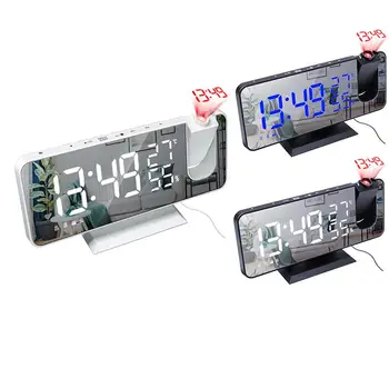  8 inç LED dijital alarmlı saatler İzle Masa Elektronik Masaüstü Saatler Erteleme Fonksiyonu masa saati Takvim Termometre Ekran
