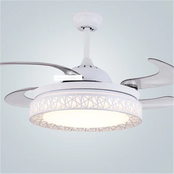  9024 42 inç Modern Basit kuş yuvası LED görünmez tavan vantilatörü ışık Çin Retro elektrikli kolye Fan İle Led 110/220 V