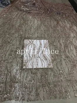  AA154 # su hattı çıplak altın 61 # desen yapıştırılmış baskı glitter sparkle net tül mesh dantel için moda tasarımcısı / düğün / parti