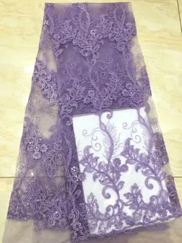 Afrika tül dantel kumaş 2020 yüksek kaliteli Nijerya örgü dantel kumaş Fransız dantel düğün elbisesi sequins D3841