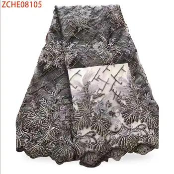  Afrika yeni stil örgü tüp boncuklu işlemeli dantel kumaş işlemeli dantel kız parti elbise ZCHE08105