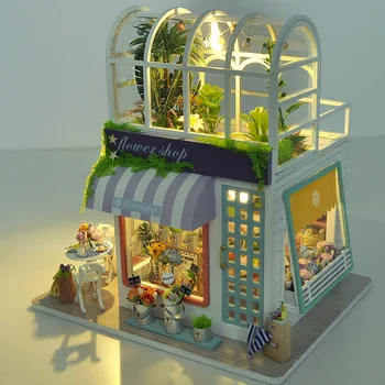  Ahşap Dollhouse Minyatür Mobilya 3D Bulmacalar Yaratıcı Ev Odası Hediye