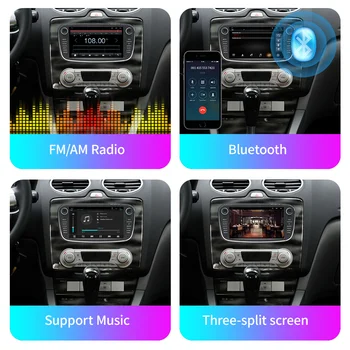  Android 10.0 2Din Araba Radyo Ford Focus İçin kazanır 2008-2011 2 DİN stereo Multimedya Ses Çalar Navigasyon GPS Video DVD 7 inç