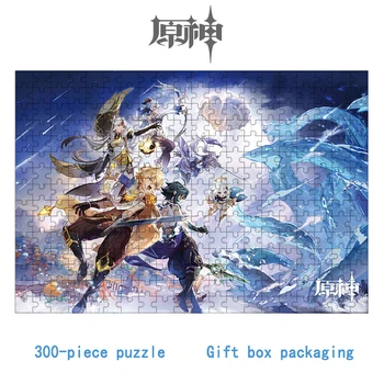  Anime oyunu Genshin Darbe bulmaca Tartaglia Keqing Qiqi Zhongli Diluc bulmaca 300 parça kişiselleştirilmiş hediye