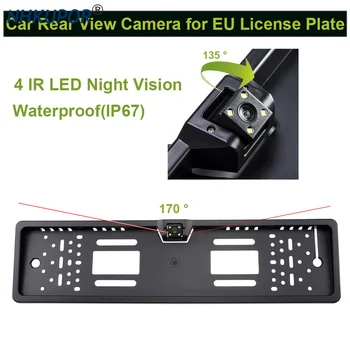  Araba Dikiz Kamera Su Geçirmez AB Avrupa Plaka Çerçevesi Ters 4 LED Gece Görüş Yedekleme Kamera