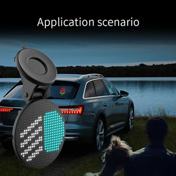  Araba Işareti LED Lamba Komik Araba Arka Pencere Duygu ışık Kablosuz Akıllı App Kontrolü RGB LED Işareti ekran ışığı Araba Aksesuarları