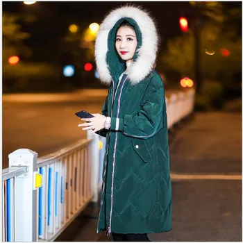  Artı Boyutu 3XL bayan kışlık ceketler Kapşonlu Pamuk Yastıklı Kadın Ceket Kış Uzun Kadın Parka Sıcak Kalınlaşmak Dış Giyim Z103