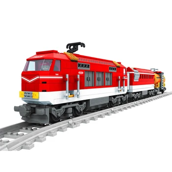  AUSİNİ 25807 588 adet Şehir Serisi Tren Parçaları Yapı Taşları Demiryolu Taşıma Çocuklar Modeli Tuğla Oyuncaklar Çocuklar Için