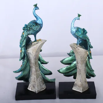  Avrupa Takı Mavi Altın Kuş Mini Heykeli Reçine Heykelcik Masaüstü El Sanatları Ev Dekorasyon Aksesuarları Iş Düğün Hediyesi