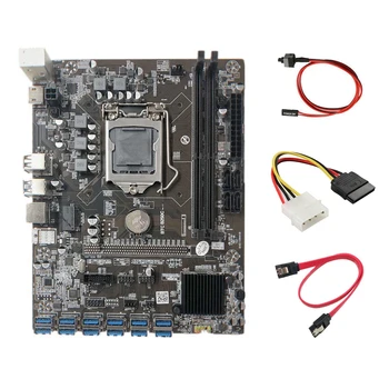  B250C Madencilik Anakart ile 4PİN IDE SATA Kablosu + Anahtarı Kablosu + SATA Kablosu 12 PCIE USB3.0 GPU Yuvası LGA1151 BTC için