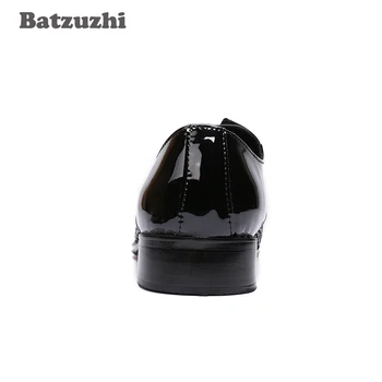  Batzuzhi Erkek Ayakkabı İtalyan Tipi Dantel-up Siyah Deri Elbise Ayakkabı Erkekler Resmi Iş deri ayakkabı Zapatos Hombre, Büyük Boyutları