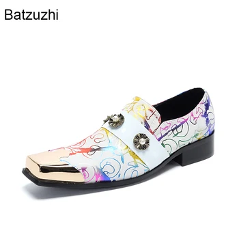  Batzuzhi Lüks El Yapımı erkek ayakkabıları Renk Resmi Hakiki Deri Elbise Ayakkabı Erkekler üzerinde Kayma Oxfords Parti / Düğün Ayakkabı, büyük 38-46